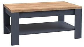 Forte Bohol Couchtisch 100, moderner Couchtisch, Sofatisch, Beistelltisch, Wohnzimmer, Holzwerkstoff, Riviera Eiche/Navy Eiche Holzdekor, 100 cm breit x 45,7 cm hoch x 60 cm tief
