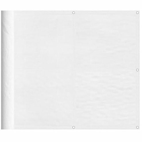 vidaXL Balkon Sichtschutz, Balkonbespannung mit Ösen Seil, Wasserfeste Balkonabdeckung, Balkonverkleidung für Balkon Terrasse, 90x1000cm Weiß 100% Polyester-Oxford