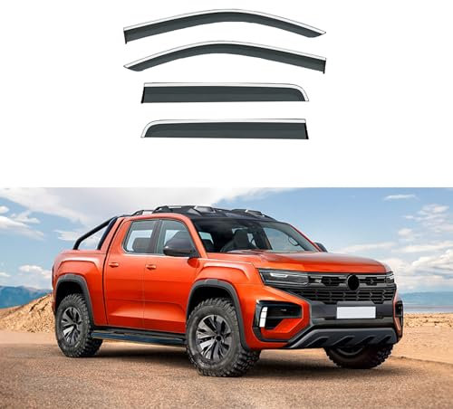 CHYPAAK 4 Stück Auto-Windabweiser, für VW Amarok MK2 2022+, Acrylglas-Fenstern, Wetterschutz, Windschutzscheiben-Visier, Regen, Schnee, Sonnenschutz, Karosserie-Set-Zubehör