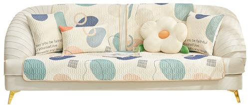 Sofa Überzug Couch Überzug Ecksofa 1-4 Sitzer L Form,Sofabezug mit Rutschfester Sommer Kühle Aus Eisseidenstoff,Waschbar Sofa Cover für Wohnzimmer,Sofaüberwürf L Form Sofaschoner,Green|| 90*180cm