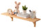 OAKERLAND Schweberegal Eiche Massiv, 80cm Wandregal Holz Wandboard für Badezimmer, Schlafzimmer, Wohnzimmer, Küche, Office, Waschküche usw