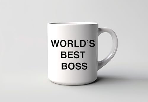 Taza de café, té o bebida originales | Tazas de Cafe | Tazas Originales para Regalar Desayuno Ceramica Te Letras Grabadas 350Ml (World's Best Boss)