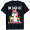 Lustige Party Gadgets Die Lage Ist Besäufniserregend mit Einhorn Unisex Cartoon-T-Shirt Schwarz S EU 38/40