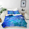 ANHOPE Blue Galaxie Nebel Sterne Bettwäsche Set 3 Teilig Bettbezug 155x220 cm + 2 Kissenbezug 80x80 cm Weich Microfaser Bettbezüge Set mit Reißverschluss Bettdeckenbezug für Kinder Jungen Mädchen