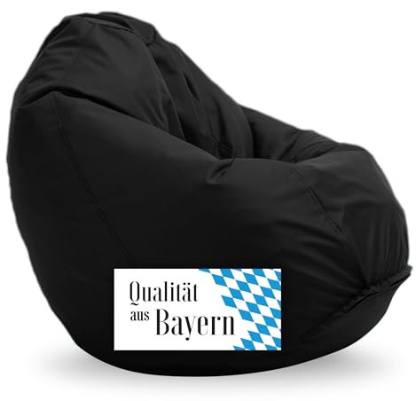 Bruni Kinder-Sitzsack Classico S in Schwarz – Sitzsack mit Innensack für Kinder, Abnehmbarer Bezug, lebensmittelechte EPS-Perlen als Bean-Bag-Füllung, aus Deutschland