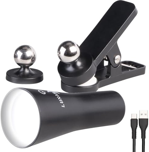 Lunartec Klemmleuchte: 3in1-Akku-Wand-, Klemm- und Taschenlampe, mit 3 Leuchtmodi, schwarz (Klemmspot, Magnet-Lampe Akku, Kfz)