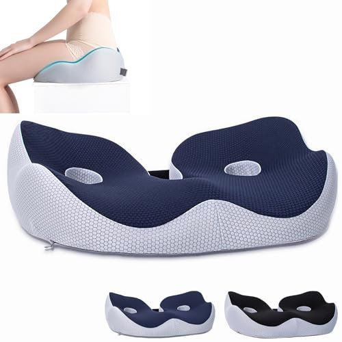 XOPOZON Outfany Ergoseat, Orthopädisches Sitzkissen, Ergonomisches Sitzkissen Bürostuhl, Sitzkissen Auto, Sitzkissen Memory Foam für Büro Computersessel & Lindert Schmerzen an Steißbein und Ischias