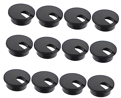 CAXUSD 5sets Wire Grommet for Holes Black Cable Trunking Clamps Cable Wire Organizer 12pcs*5