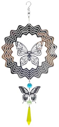 Garden Wind Spinner, 3D Wind Spinner, Garden Winds Spinners with Butterfly Design, Hanging Outdoor Kinetic Winds Spinners for Yard, Patio, Balcony Decoration