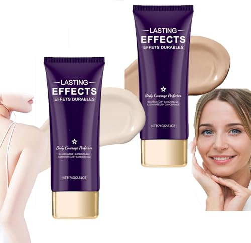 Body Coverage Perfector Flawless Körper Make Up Wasserfest Concealer Tattoo Abdeckung Langanhaltend CC Cream All Over Complexion Foundation Abdeckcreme Ohne Übertragung 74g*2 (Natürliche+Elfenbein)
