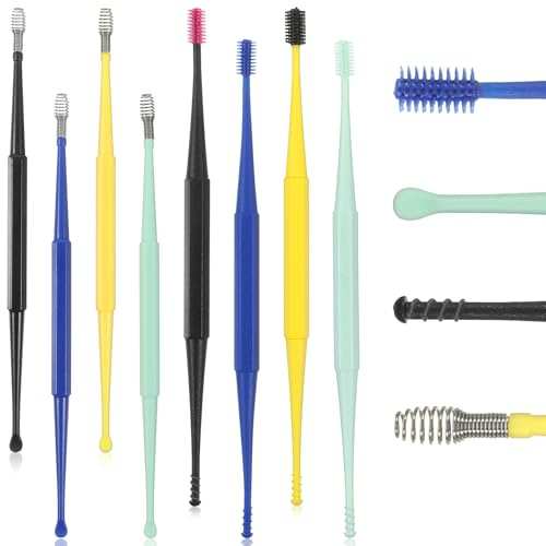 8 Pcs Earwax Cleaners,Silicone Ear Wax Removal Tool,Spiral Ear Cleaning Kit Reusable Soft Silicone Ears Cleaner Safe Ears Scratcher Scoop Tool Earwax Removal Tools for Olders Adult Kids