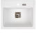 QLS YORK – Fregadero de granito de 59 x 50 cm, 1 lavabo, color blanco, incluye sifón, plantilla y garantía, resistente a arañazos y al calor, para armarios bajos de 60 cm, embalaje seguro para el