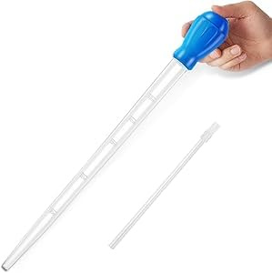 Depeew 27.7IN Extra Long Turkey Baster for Aquarium (50ml, Blue) | 50ml Plastic Turkey Baster Long Syringe, Waste Remover for Aquarium Vacuum, Siphon for Fish Tank, Fish Waste Collector
