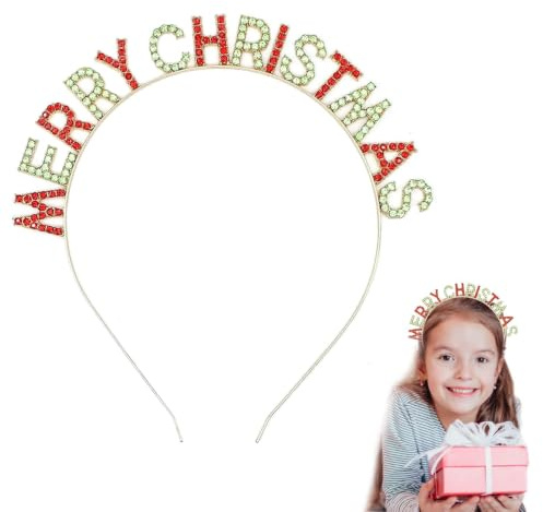 Merry Christmas Haarreif Weihnachten,Strassstein Weihnachts Haarreif | Weihnachtshaarreifen Erwachsene Weihnachtshaarreif Weihnachts Kopfschmuck Accessoiresfür Damen Mädchen Haarreifen Weihnachten