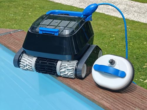 8STREME Robot Piscine sans Fil extérieur à la Piscine 7311M-V2 | Brosses Mixtes PVC + Mousse| avec Batterie Flottante et Chargeur | Jusqu'à 120 Minutes | pour Piscines jusqu'à 10x5m