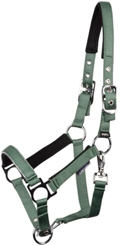 JA Horse JA4005 Fohlenhalfter Pepper, Grün, Fohlen | Fohlen-Kopfstück, Verstellbares Halfter mit Neoprenpolsterung an Genick und Nase
