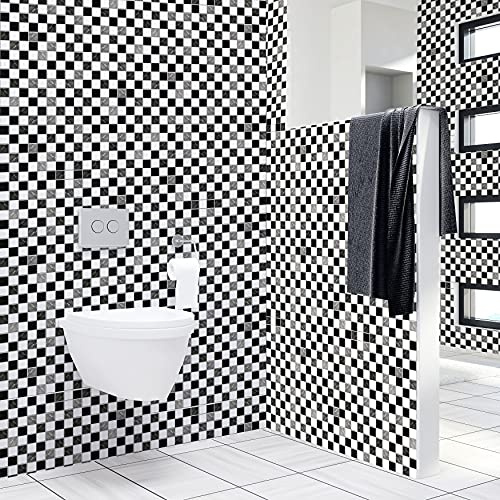 WALPLUS WT1030 - Marble Mosaic Tiles Wall Stickers - 10 cm x 10 cm - 24 pcs.
