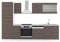 Vicco Küchenzeile R-Line, Küchenblock, Edelgrau/Weiß, 300 cm, AP Marmor