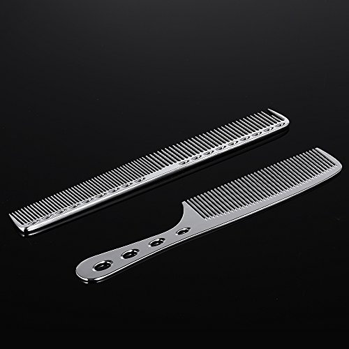 zroven 2 Stücke Salon Haar Kamm mit Skala Professionelle Friseur Friseur Raum Aluminium Kamm Metall Haarschneidekamm