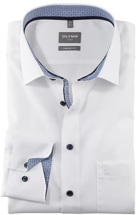 OLYMP Luxor Comfort fit Hemd Langarm New Kent Kragen weiß