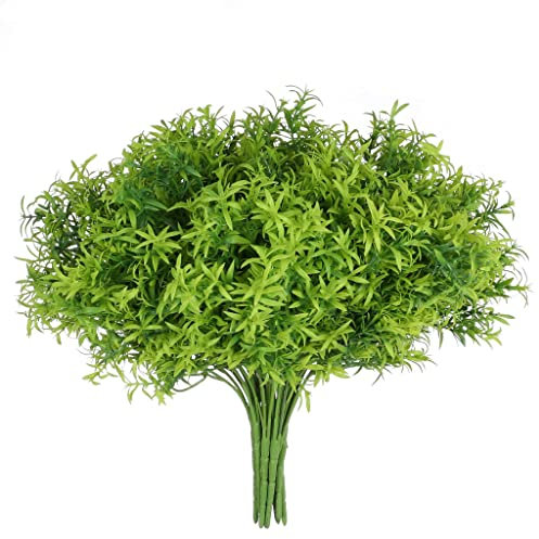 Grand Verde Spargel, immergrün, künstliche Kunstpflanzen, Set von 10 Stück, fühlen sich echt an, für Geschenke, DIY, Garten, Terrasse, Balkon, Büro, Zimmer, Küche, Party, Heimdekoration lichtgrün