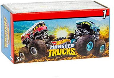 Hot Wheels GPB72 - Monster Trucks Blindpack mit 1 Mini Truck, 1 Starter und 1 Sticker in zufälliger Auswahl, Spielzeug ab 3 Jahren