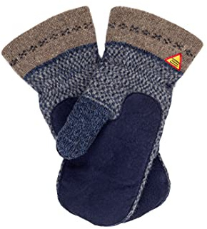 ÖJBRO VANTFABRIK – Fäustlinge mit Wildledereinsatz, 4-lagig, aus 100% Merinowolle, Größen S (6), M (7-9), L (10-11), unisex, warm & weich, folkloristisches nordisches Design