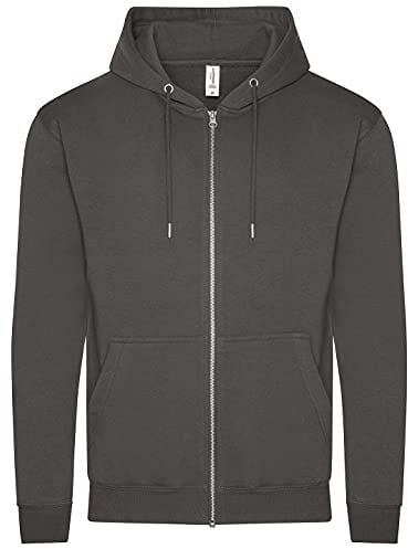 AWDis Just Hoods JH250 Unisex Organisch Hoodie mit Reißverschluss - Anthrazit - 2XL