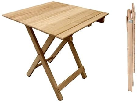 Tavolo pieghevole in legno da esterno - Tavolino massello da giardino per prato e terrazza salvaspazio per aperitivo e piscina
