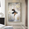 XHIPAS Bild Wandbilder Schwarz Weiß Tanzende Ballerina Leinwand Bild Poster & Kunstdrucke Abstrakte Ballett Mädchen Wandbilder Raumdekoration 40x60cm x1 Rahmenlos