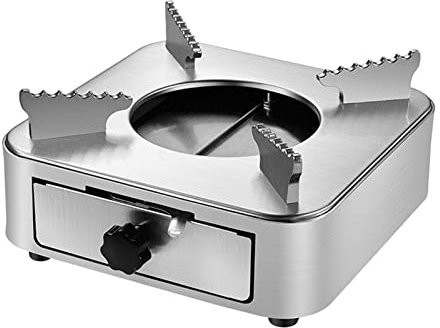 F Fityle Alkohol Herd Tragbar, Ultraleicht campingkocher, Spirituskocher, Kompakt Edelstahl Herd, Mini Alkohol Brenner mit Windschutz, Campingherd für Outdoor Camping Picknick Garten BBQ - Silber