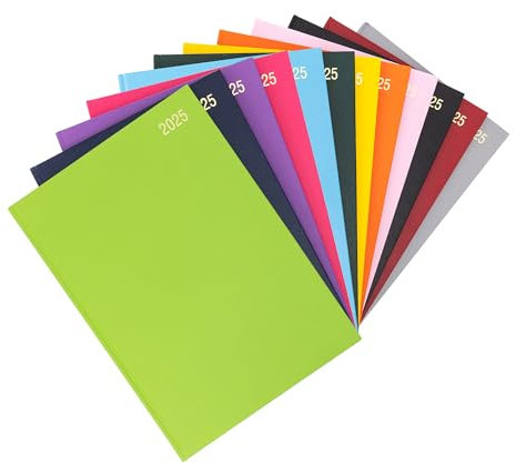 Jahresplaner 2025, A4, 1 Seite pro Tag, fester Einband, kompletter Jahresplaner, Terminkalender, Limettengrün (in englischer Sprache)