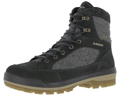 LOWA Isarco GTX warme und wasserdichte Winterschuhe Herren mit Wildleder Obermaterial und griffiger Gummisohle | Winterstiefel | Wasserdicht anthrazit/beige EU 42