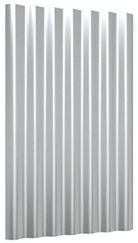 vidaXL 36-piece Silver Roof Panels - Powder-coated Steel, 60x36cm, Weather-, Easy to Install, Suitable for Sheds, Garages, Stables, and Mobile Homes