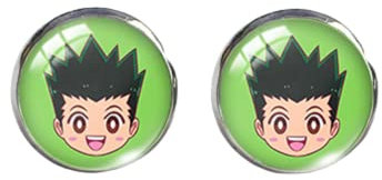 Hunter x Hunter Ohrstecker, Cartoon-Anime, runde Ohrringe, handgefertigt, Glaskuppel, Fotodruck, Schmuck, 3
