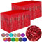 2 Packungen rote Metallfolie Fransen Lametta Tischröcke für rechteckige Tische Luftschlangen Vorhänge Hintergrund für Geburtstag, Hochzeit, Weihnachten, Halloween, Party-Dekoration – 73x274 cm