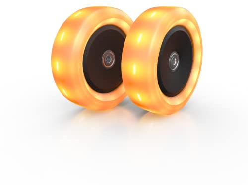 BERG NEXO WHEELS Lights Orange|Stylisches Design | NEXO Roller Zubehör | NEXO LED-Vorderräder für Sicherheit im Dunkeln | Langlebig & Umweltfreundlich | Ohne Batterie|Perfektes Geschenk für Kinder