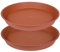 Bleuhome Vogeltränke, 35,6 cm, 4,1 cm tief, 30,5 cm, 40,6 cm, 45,6 cm, 45,6 cm, 48,3 cm, nur robuste Vogeltränke, Kunststoff, rund, große Pflanzen-Untersetzer für Garten (35,6 cm, Terrakotta), 2 Stück