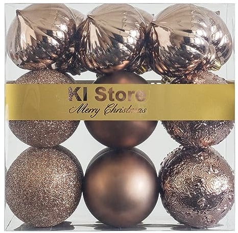 KI Store 18 Stück Weihnachtskugeln 8cm Milch Weihnachtsbaum Ornamente Dekoration Unzerbrechliche Kugeln zum Aufhängen Weihnachten Dekorationen Festival Weihnachtsdekoration