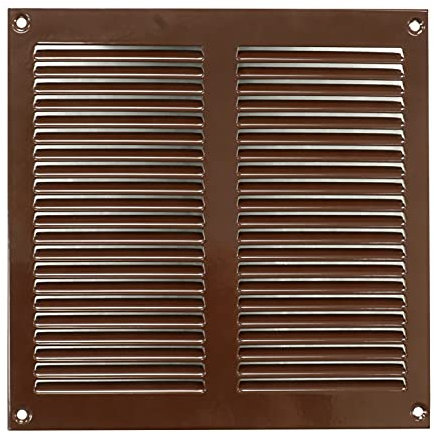 200x200mm Griglia di Ventilazione in Acciaio Marrone con Zanzariera - Griglie di Aerazione in Metallo