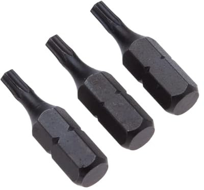 T20 Punta torx, Destornillador en Forma de Estrella 20mmx25mm, Controlador Torx Hecho de Acero Forjado, Punta de Torsión y Vástago hexagonal de 6 lóbulos para Destornillador de Impacto (3pcs)