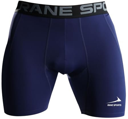 Pantalones Cortos de Compresion Basica para Correr Hombre, Pantalones Cortos de Entrenamiento, Mallas Cortas Hombre Secado Rápido con Bolsillo Azul Marino M