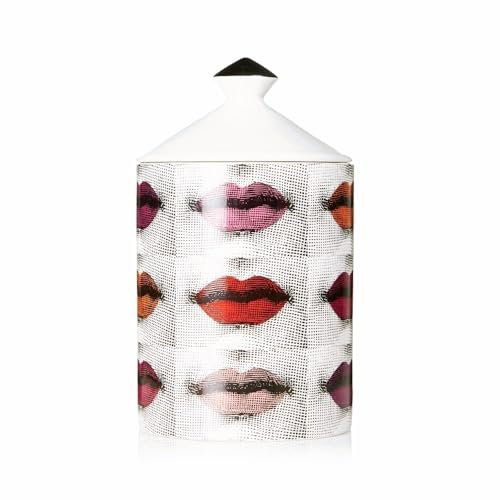 Italienischer Kerzenhalter, handgefertigt, moderne Kunstvase mit weiblichem Gesicht, Aromatherapie-Glas, elegante Tischdekoration für Zuhause oder Büro. (Sechs farbige Lippen)