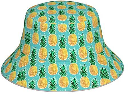 874 Fischerhut Hawaiianische Tropische Ananas Anglerhut Unisex Fisherman Hüte Uv Schutz Strand Sonnenhüte Für Jungen Mädchen Wandern