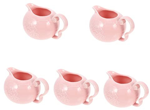 OUSIKA 5-teiliges Keramik-Milchkännchen, Kaffeetassen-Set, Espressokanne, Espresso-Aufschäumkrug, Keramik-Zuckerdose, Keramik-Sahnekännchen, Kaffeetassen, praktischer Soßenkrug, praktischer Milchkännc