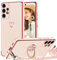 TVVTPU Coque pour Samsung Galaxy A53 5G avec Cordon et 360 Degrés Anneau Support, Étui Housse Antichoc Souple Silicone TPU Bumper Portable Protection Case avec Amovible Collier, Rose
