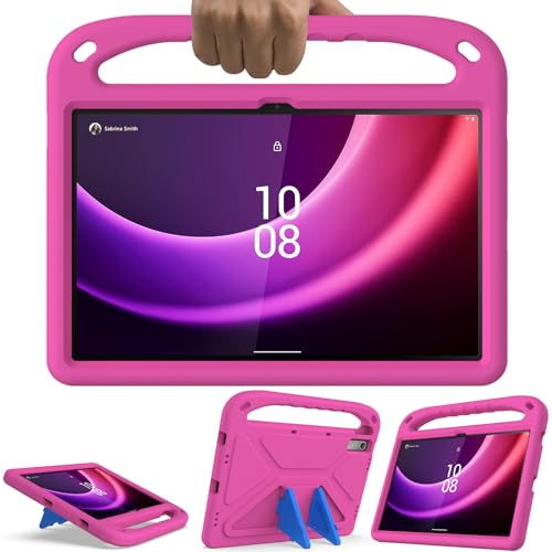 GOZOPO Kinder Hülle für Lenovo Tab P11 (2. Gen) 11,5 TB-350FU/TB-350XC Tablet Stoßfest Ständer Schutzhülle mit Griff - Magenta