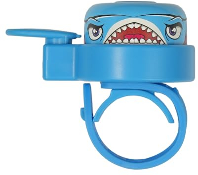 Crazy Safety Animal Hai Fahrradklingel Kinder | Wetterfeste Fahrrad Klingel Laut für Radfahren und Laufrad | Leichte Handhabung | Rechts- oder Linkshänder | Fahrradglocke für Kinder (Blau)