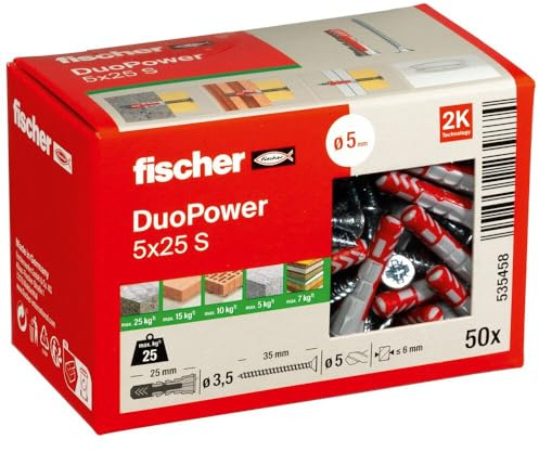 Fischer 535458 DUOPOWER 5x25 S LD 2-Komponenten-Dübel 25mm 5mm 50St.