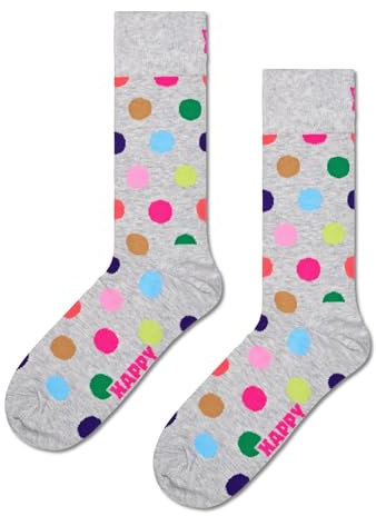 Happy Socks, Crew Socks, Polka Dot Socks for Men and Women, Big Dot Sock, Size 41-46